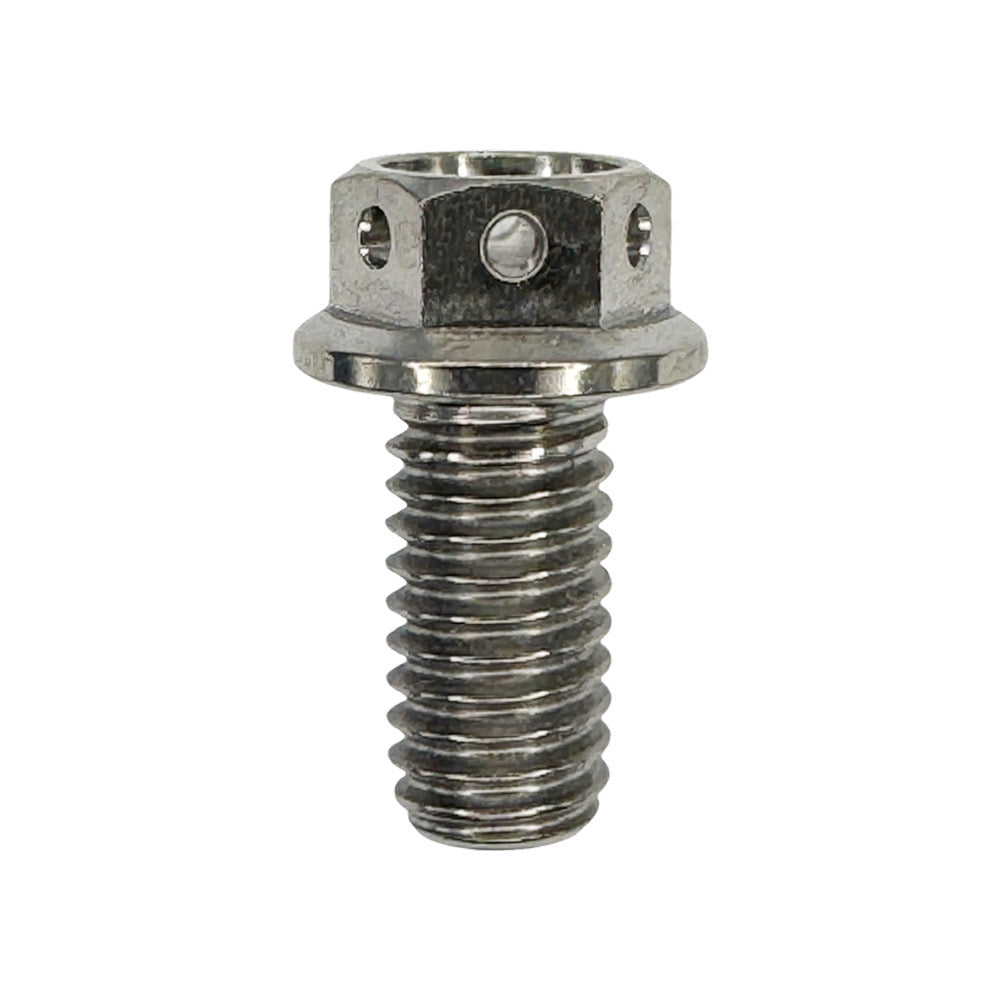 15mm M8 Race Drilled Titanium Hex Flange Bolts 