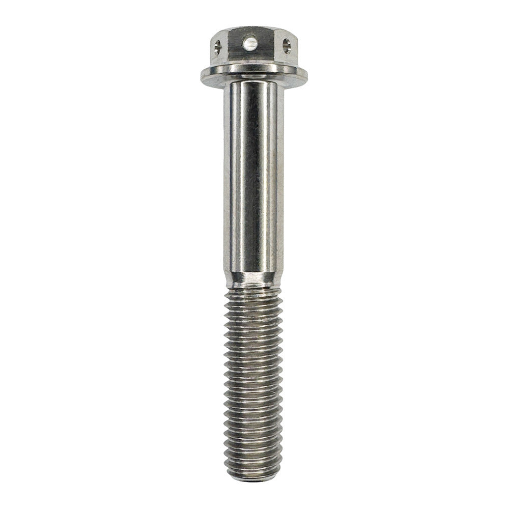 50mm M8 Race Drilled Titanium Hex Flange Bolts 