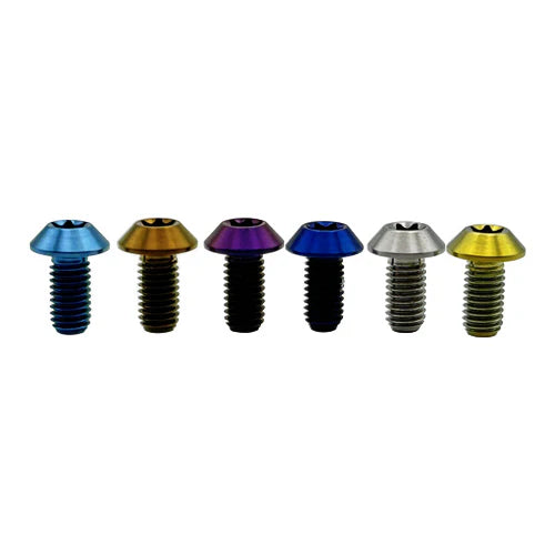  6 x Anodised Titanium Disc Brake Rotor Bolts 6